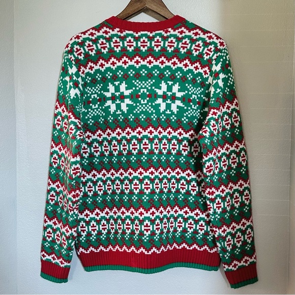 BLIZZARD BAY L Ugly Christmas Sweater • Holiday Sloth Beer Mug Pocket Pullover - Picture 4 of 14